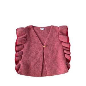 Oeuf Pink/Red Ruffle Vest
